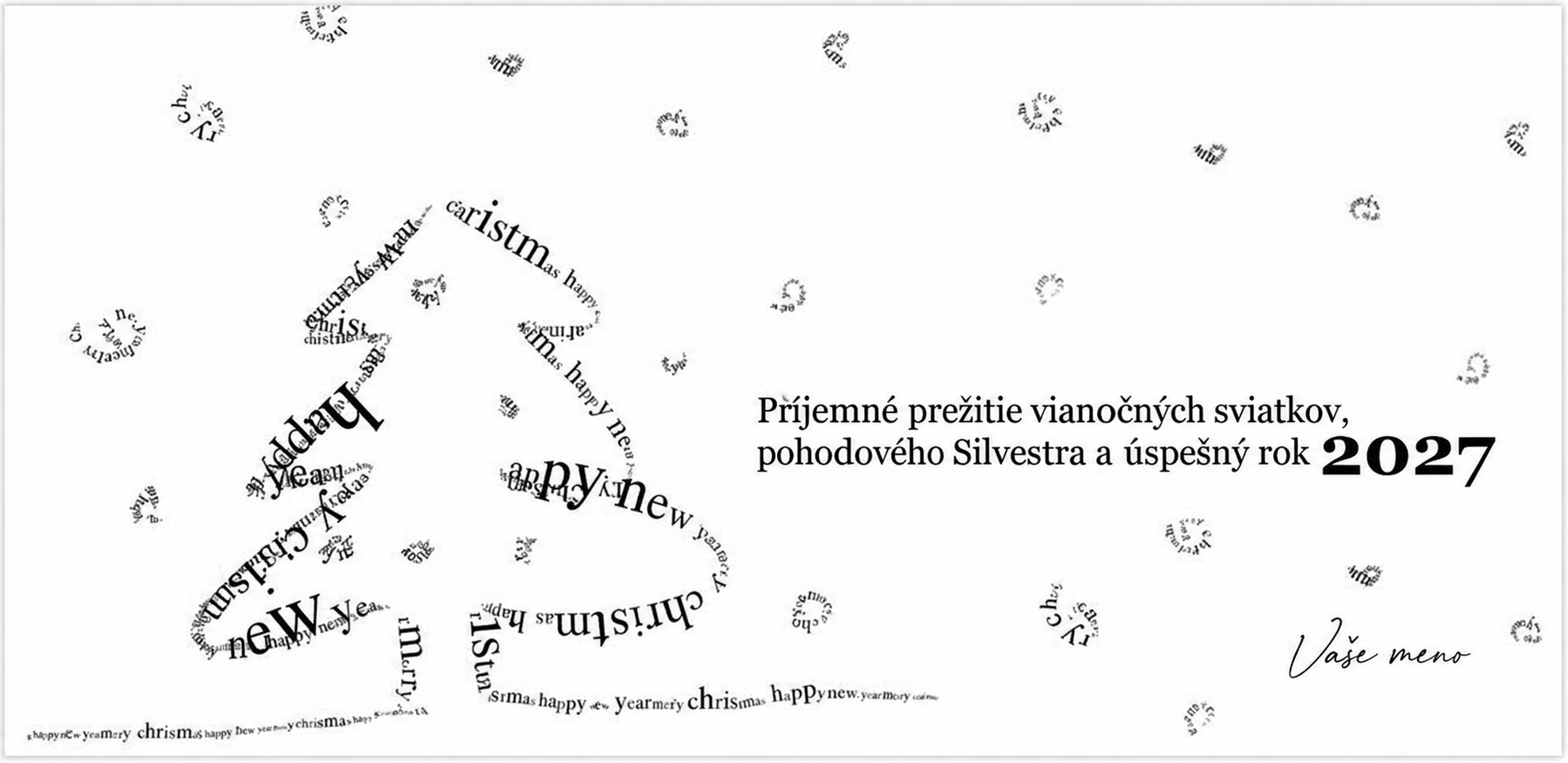 Novoročenka 117 – Typografický vianočný stromček