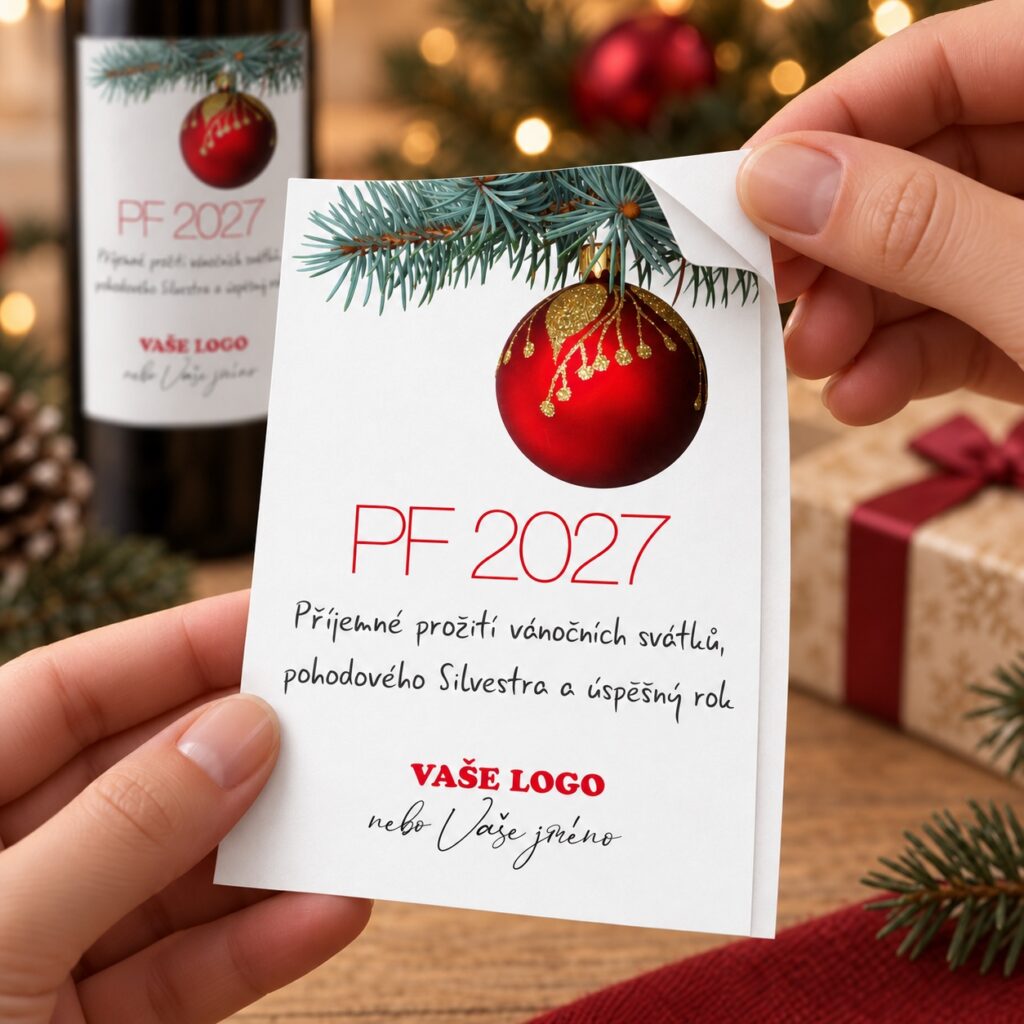 Vianočná etiketa na víno 16 – Odlepovanie samolepky – PF 2027