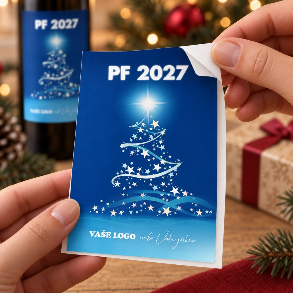 Vianočná etiketa na víno 24 – Odlepovanie samolepky – PF 2027