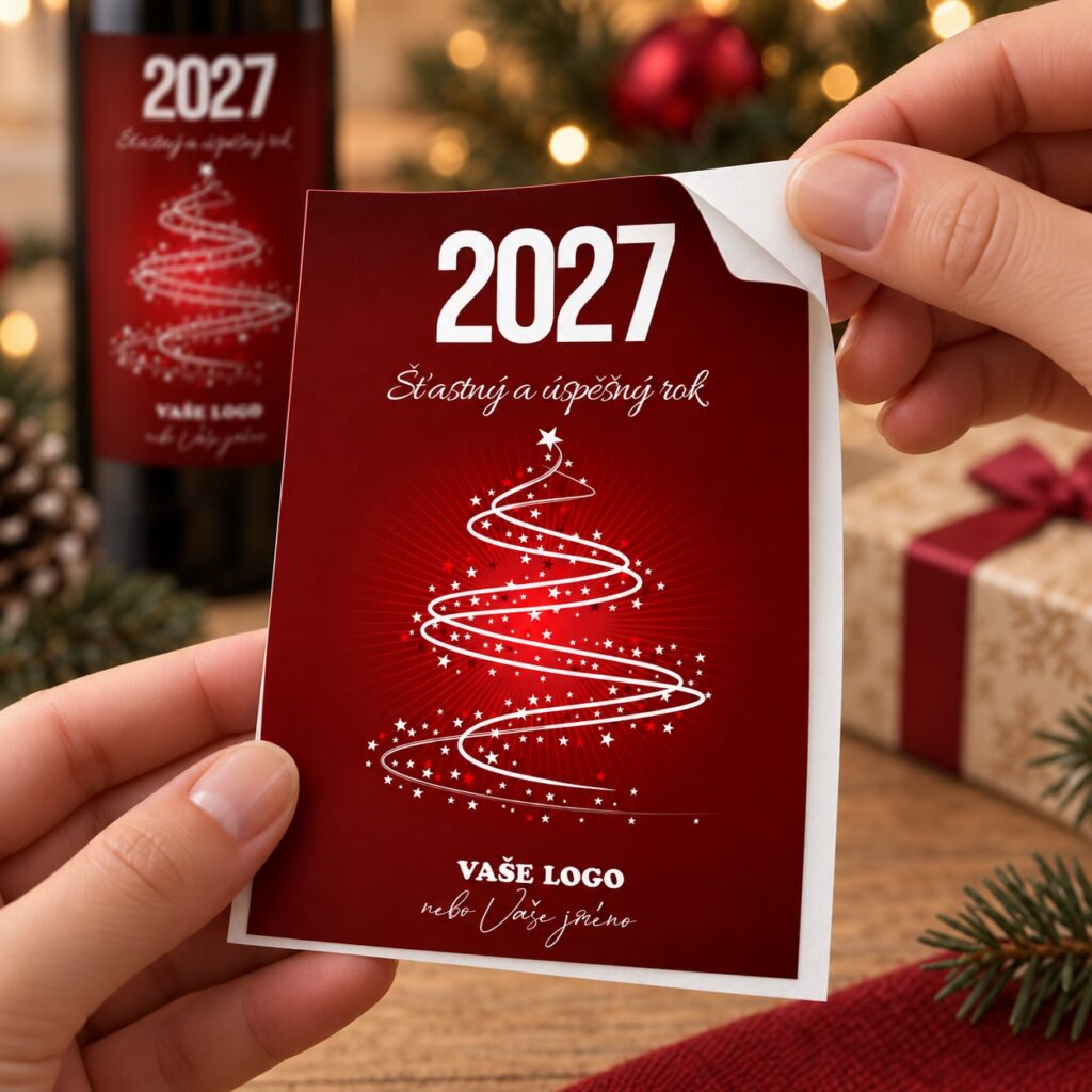 Vianočná etiketa na víno 30 – Odlepovanie samolepky – PF 2027