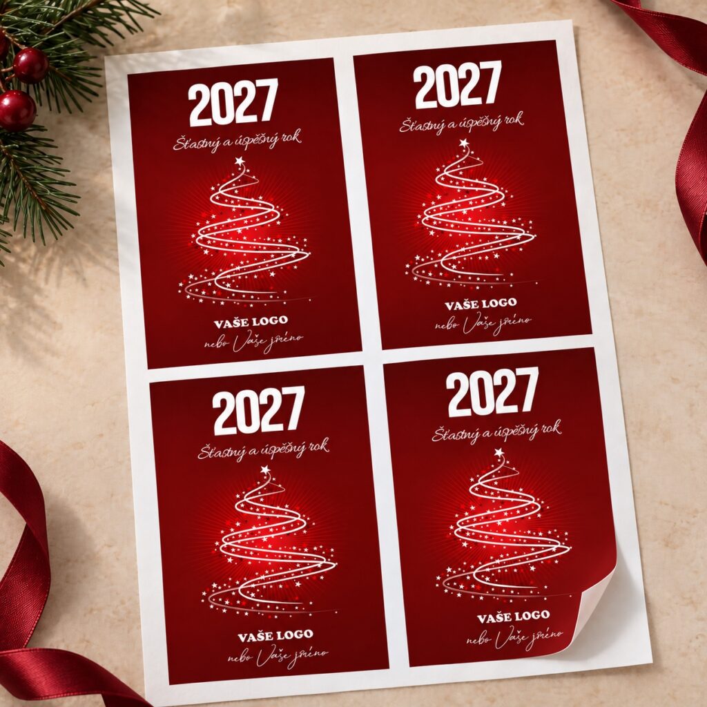 Vianočná etiketa na víno 30 – Samolepky na hárku – PF 2027