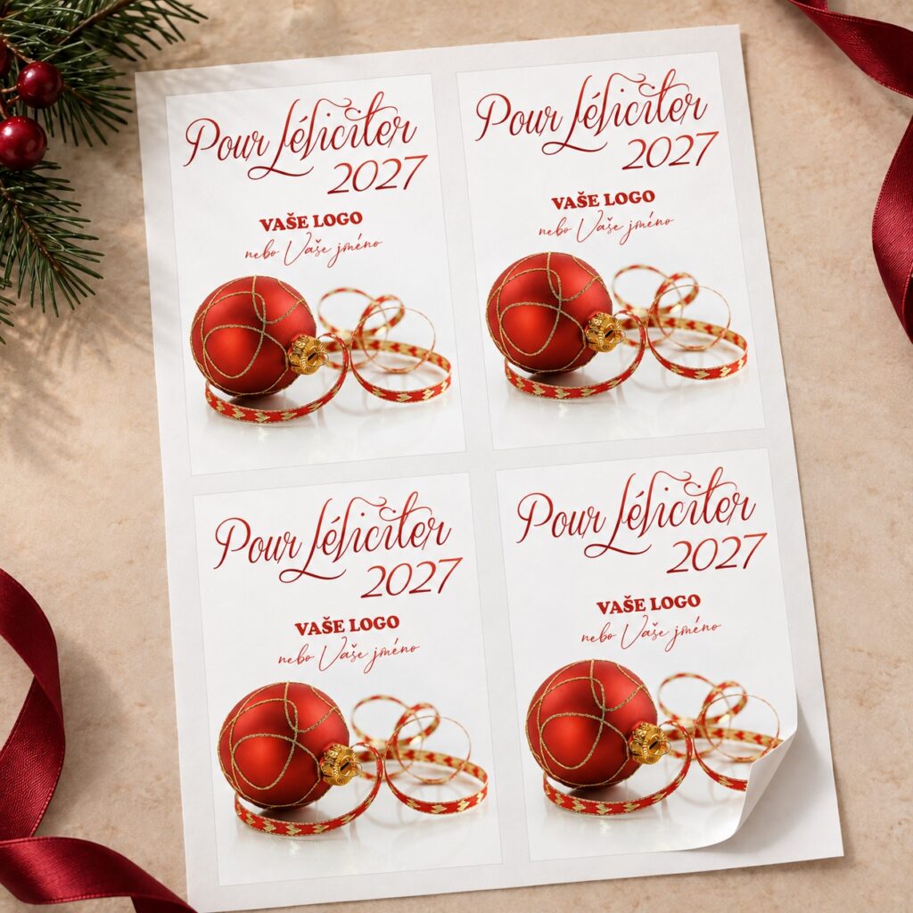 Vianočná etiketa na víno 37 – Samolepky na hárku – PF 2027