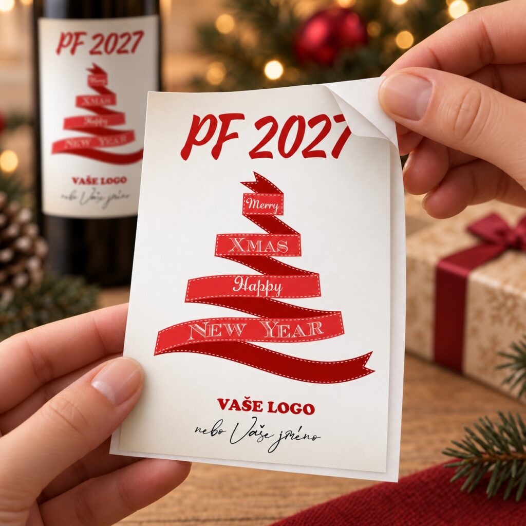 Vianočná etiketa na víno 69 – Odlepovanie samolepky – PF 2027