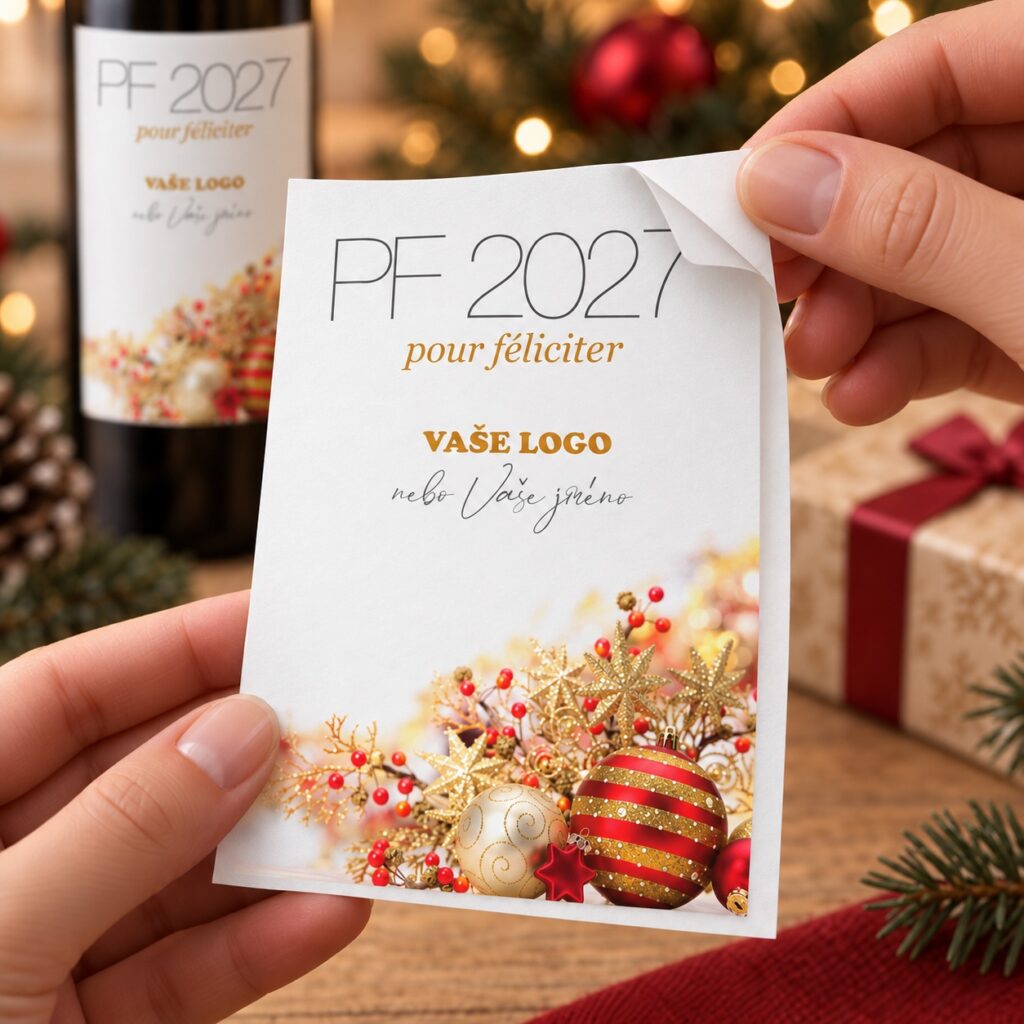 Vianočná etiketa na víno 77 – Odlepovanie samolepky – PF 2027