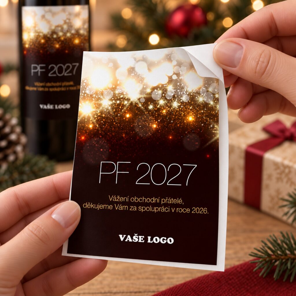 Vianočná etiketa na víno 87 – Odlepovanie samolepky – PF 2027