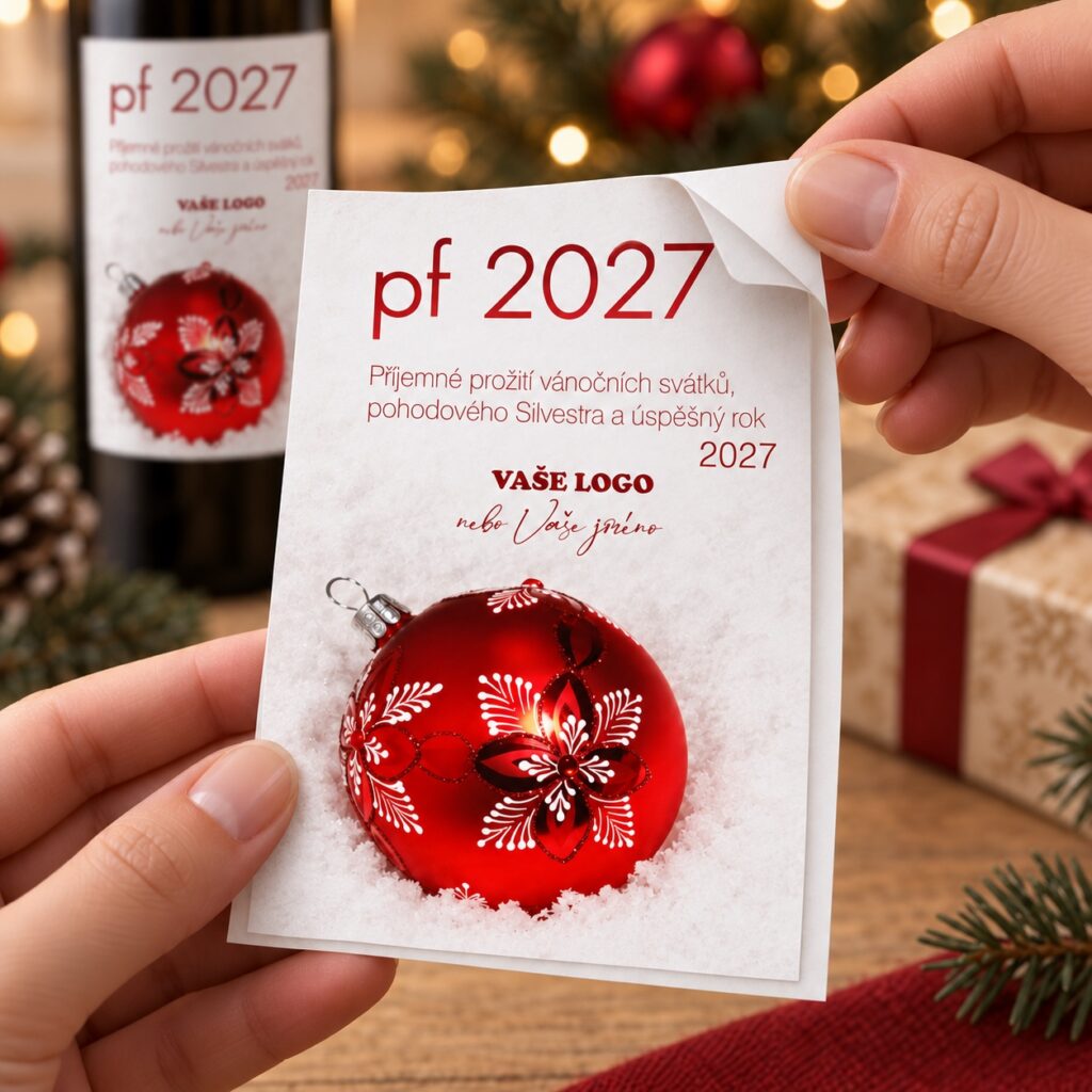 Vianočná etiketa na víno 129 – Odlepovanie samolepky – PF 2027