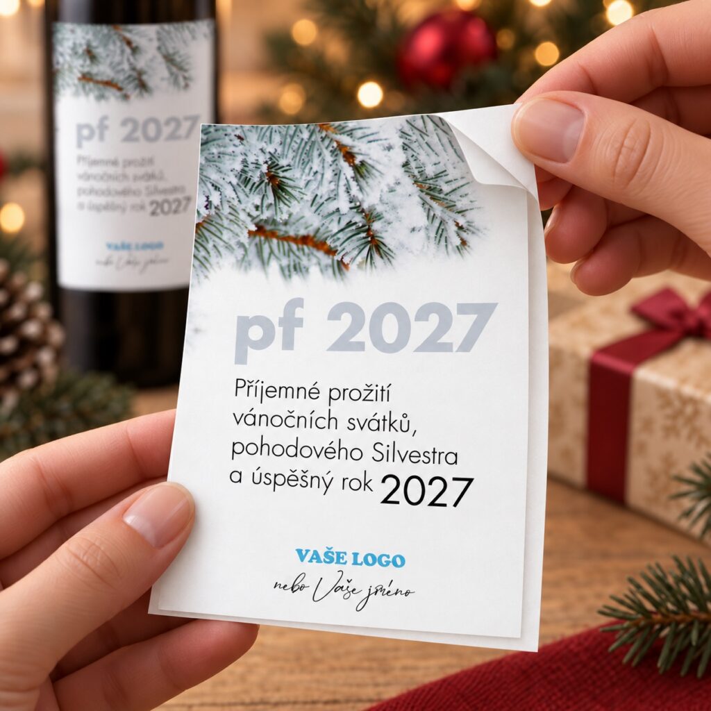 Vianočná etiketa na víno 142 – Odlepovanie samolepky – PF 2027