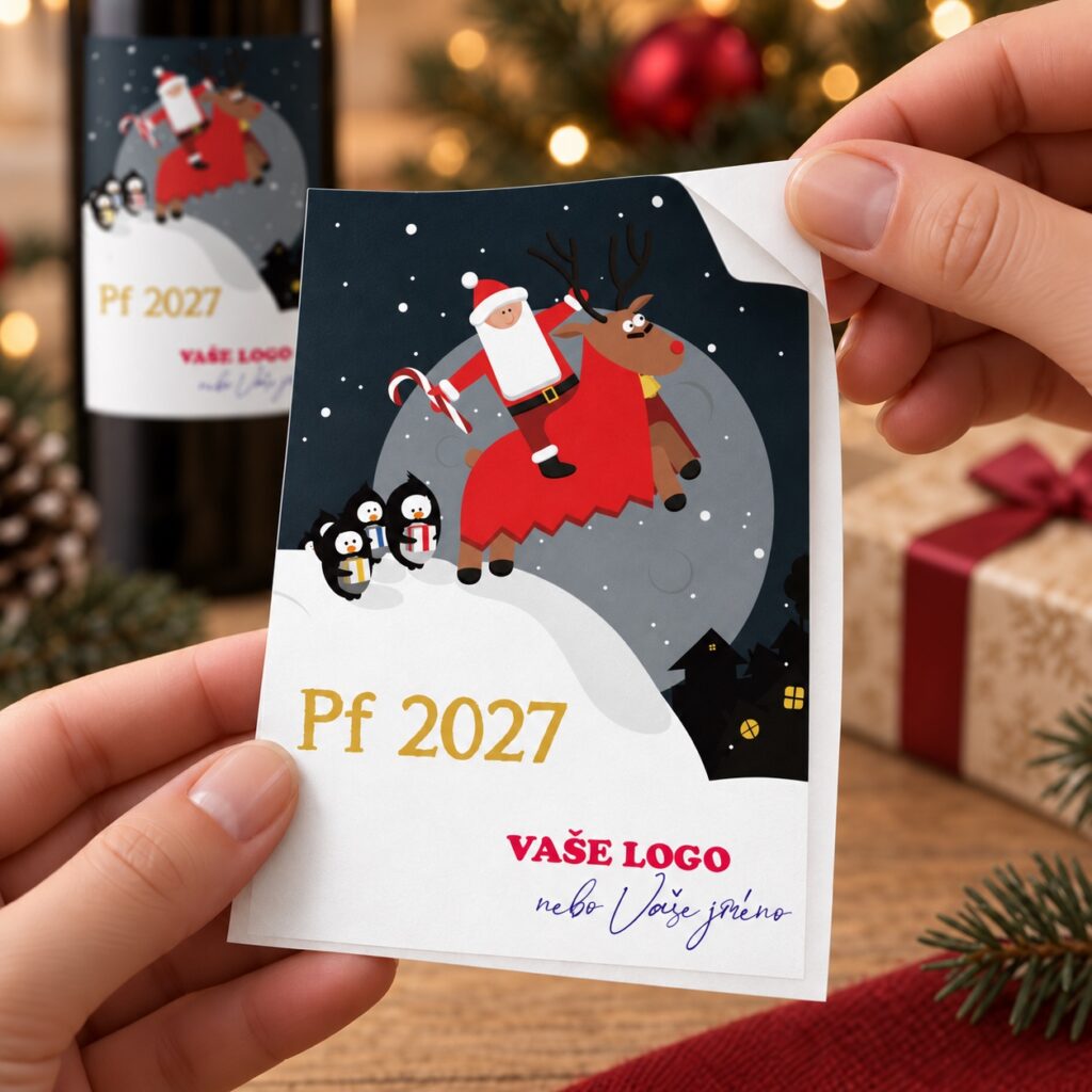 Vianočná etiketa na víno 308 – Odlepovanie samolepky – PF 2027
