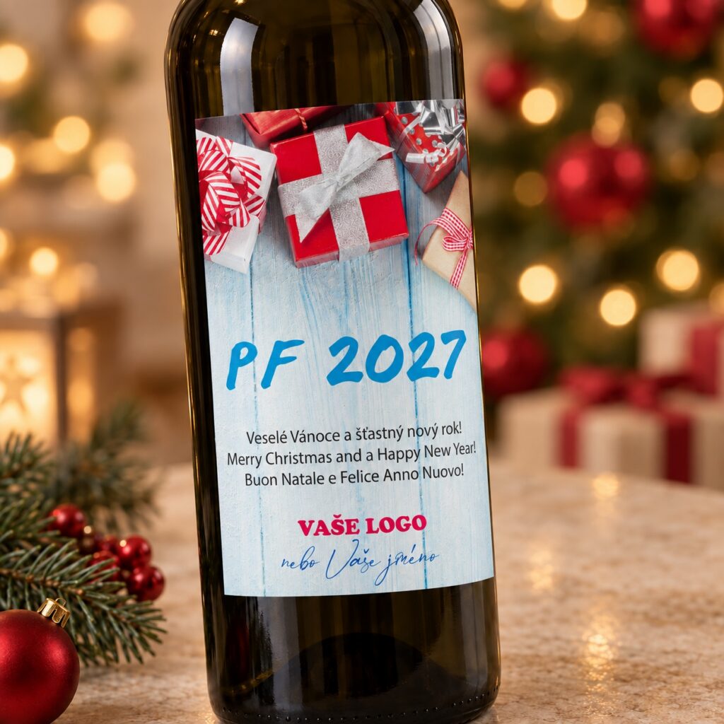 Vianočná etiketa na víno 389 – Detail etikety – PF 2027