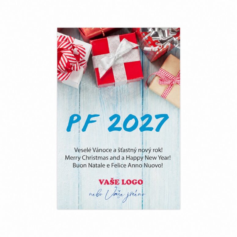 Firemná vianočná etiketa na víno 389 – PF 2027.