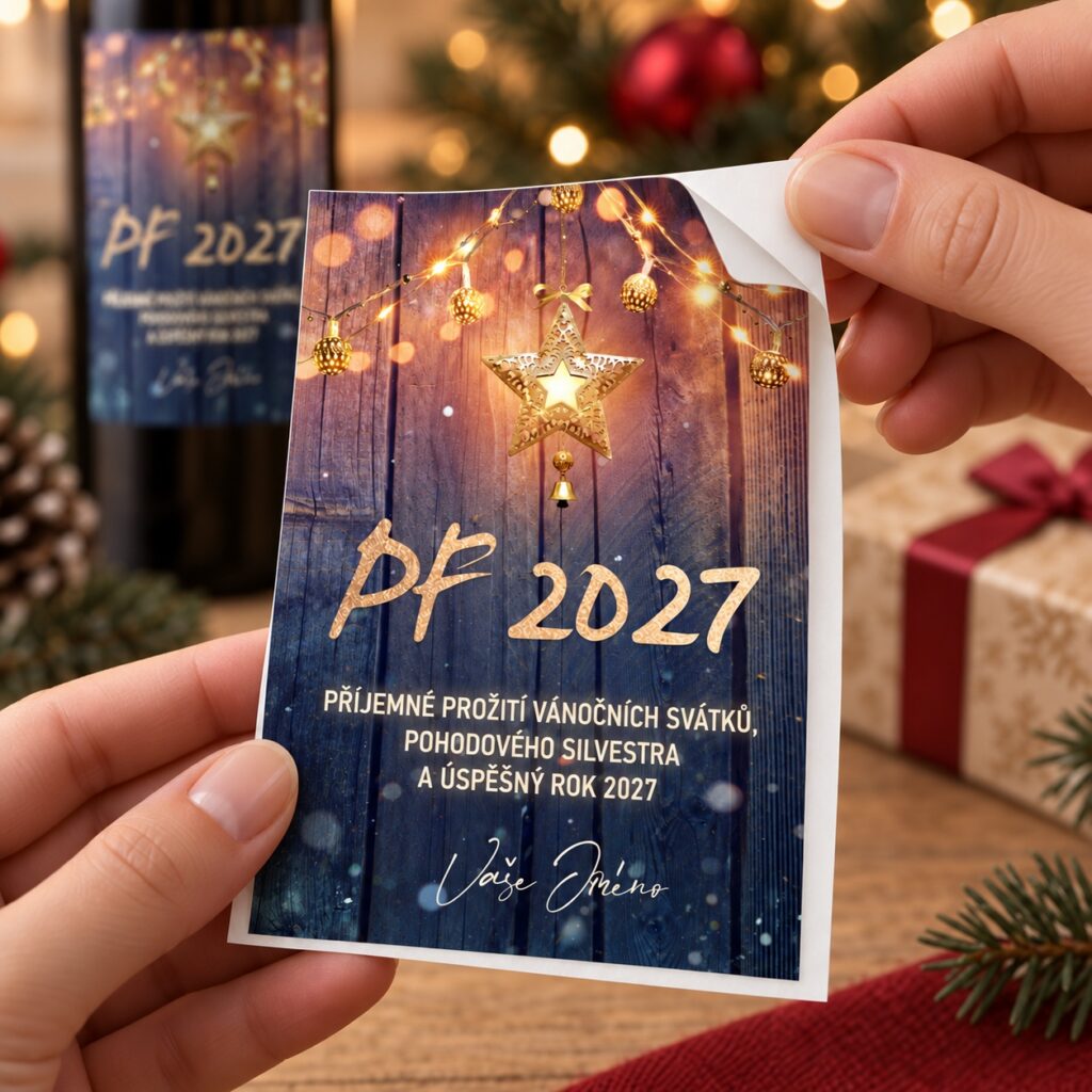 Vianočná etiketa na víno 426 – Odlepovanie samolepky – PF 2027