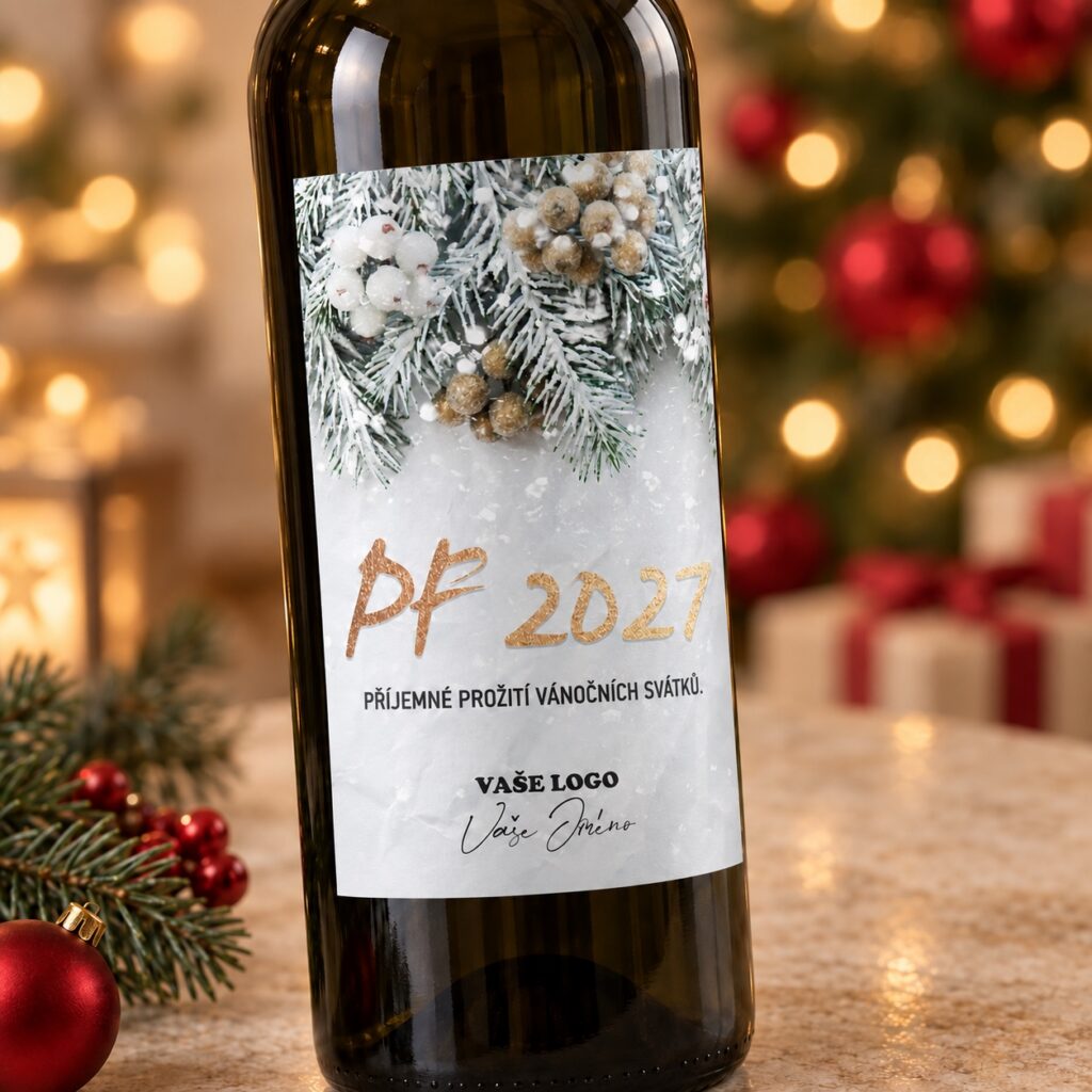 Vianočná etiketa na víno 438 – Detail etikety – PF 2027
