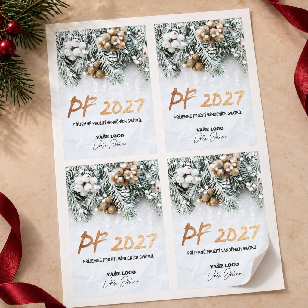 Vianočná etiketa na víno 438 – Samolepky na hárku – PF 2027