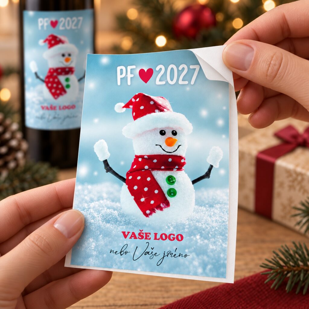 Vianočná etiketa na víno 470 – Odlepovanie samolepky – PF 2027