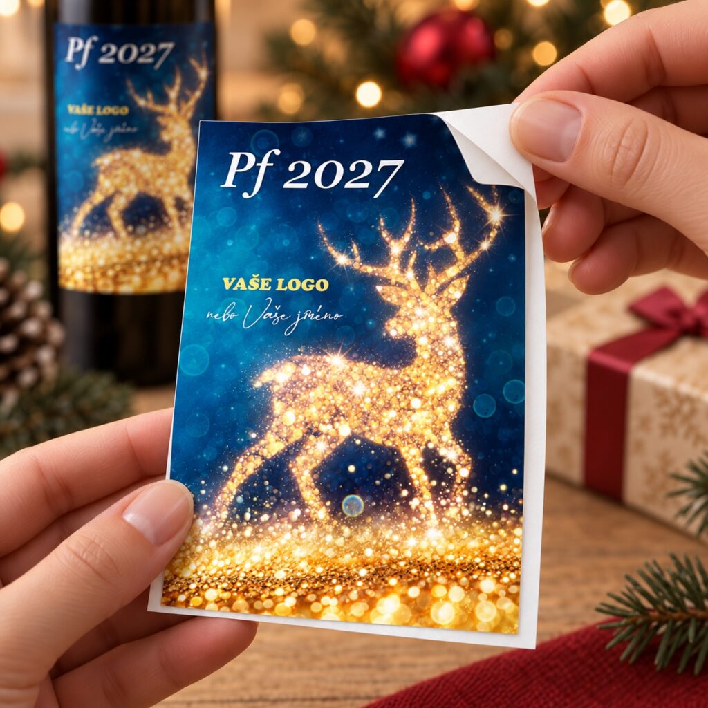 Vianočná etiketa na víno 472 – Odlepovanie samolepky – PF 2027
