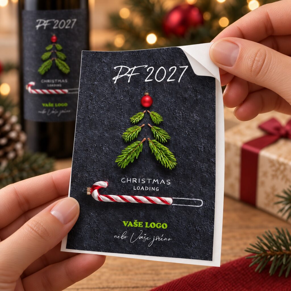 Vianočná etiketa na víno 473 – Odlepovanie samolepky – PF 2027