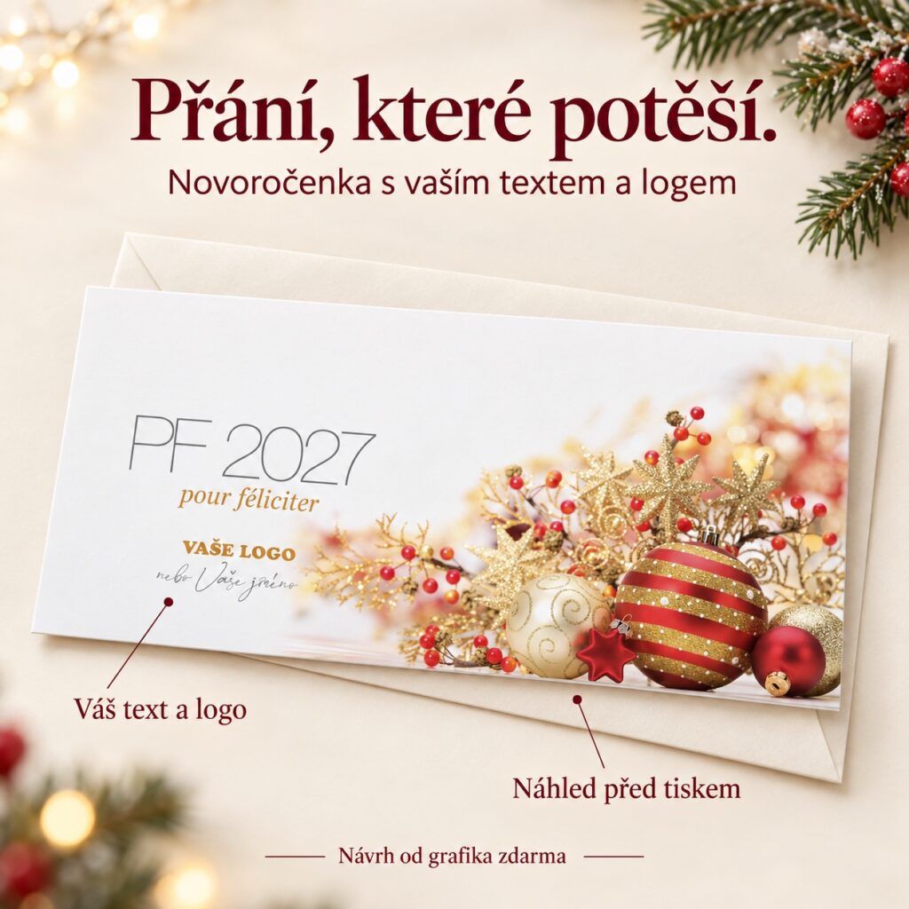 Novoročenka Ozdoby s popiskami k vlastnému textu a logu.