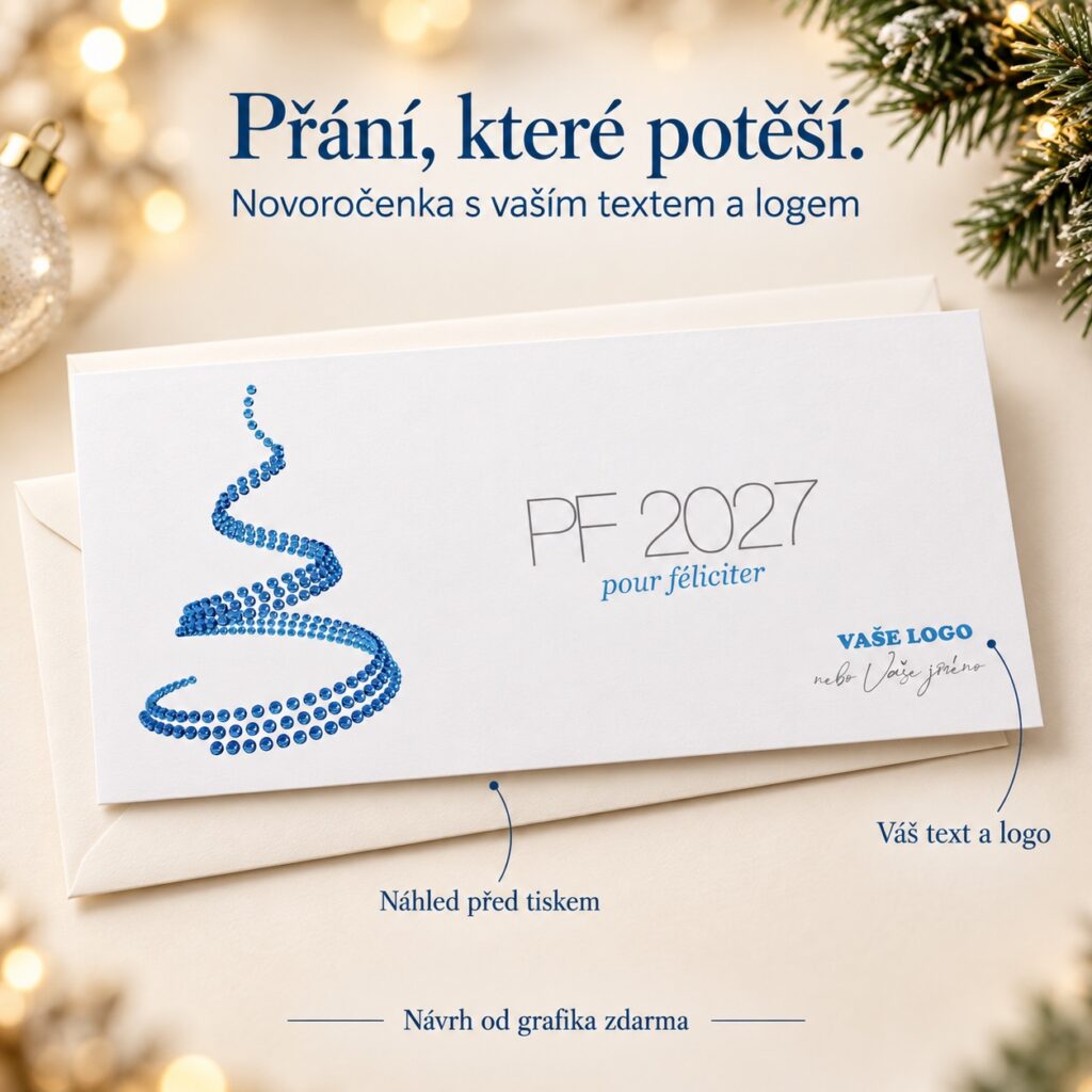 Novoročenka 132 s popismi vlastného textu a loga