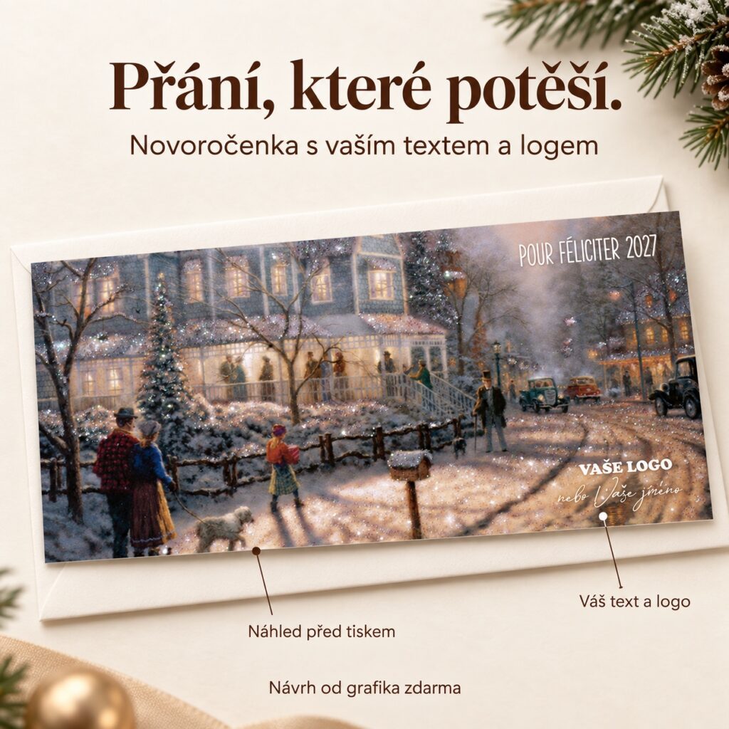 Novoročenka 172 s popismi vlastného textu a loga