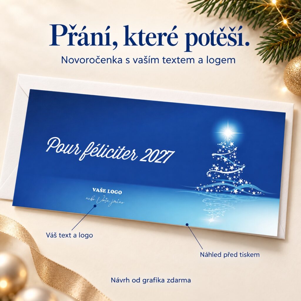 Novoročenka 175 s popismi vlastného textu a loga