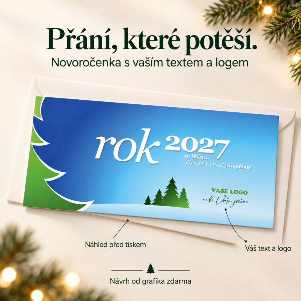 Novoročenka 188 s popismi vlastného textu a loga