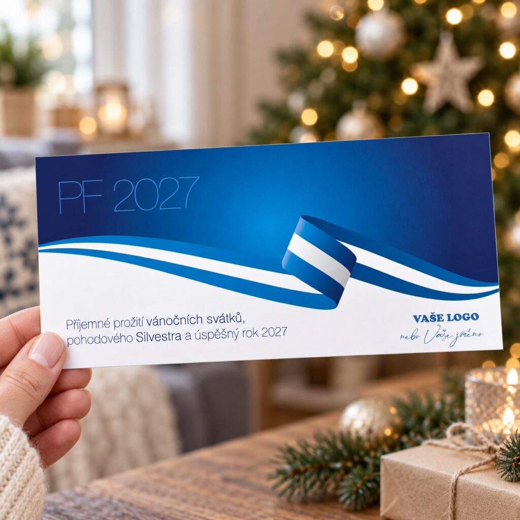 Novoročenka 230 s modro-bielou stuhou v ruke.