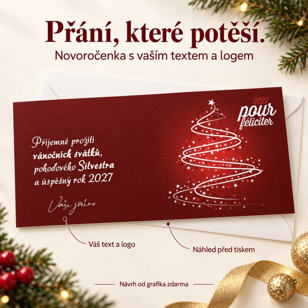 Novoročenka 242 s vianočným stromkom a popiskami personalizácie