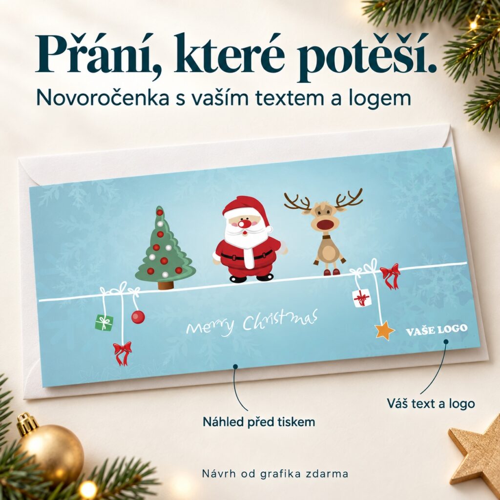 Novoročenka 257 so Santou a samým a popisky personalizácie