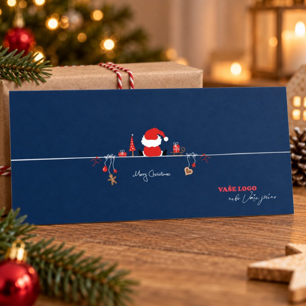 Originálny Santa na lane – novoročenka vo vianočnom zátiší.
