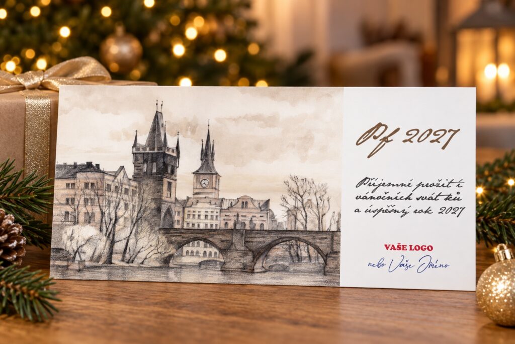 Karlov most – novoročenka vo vianočnom zátiší.