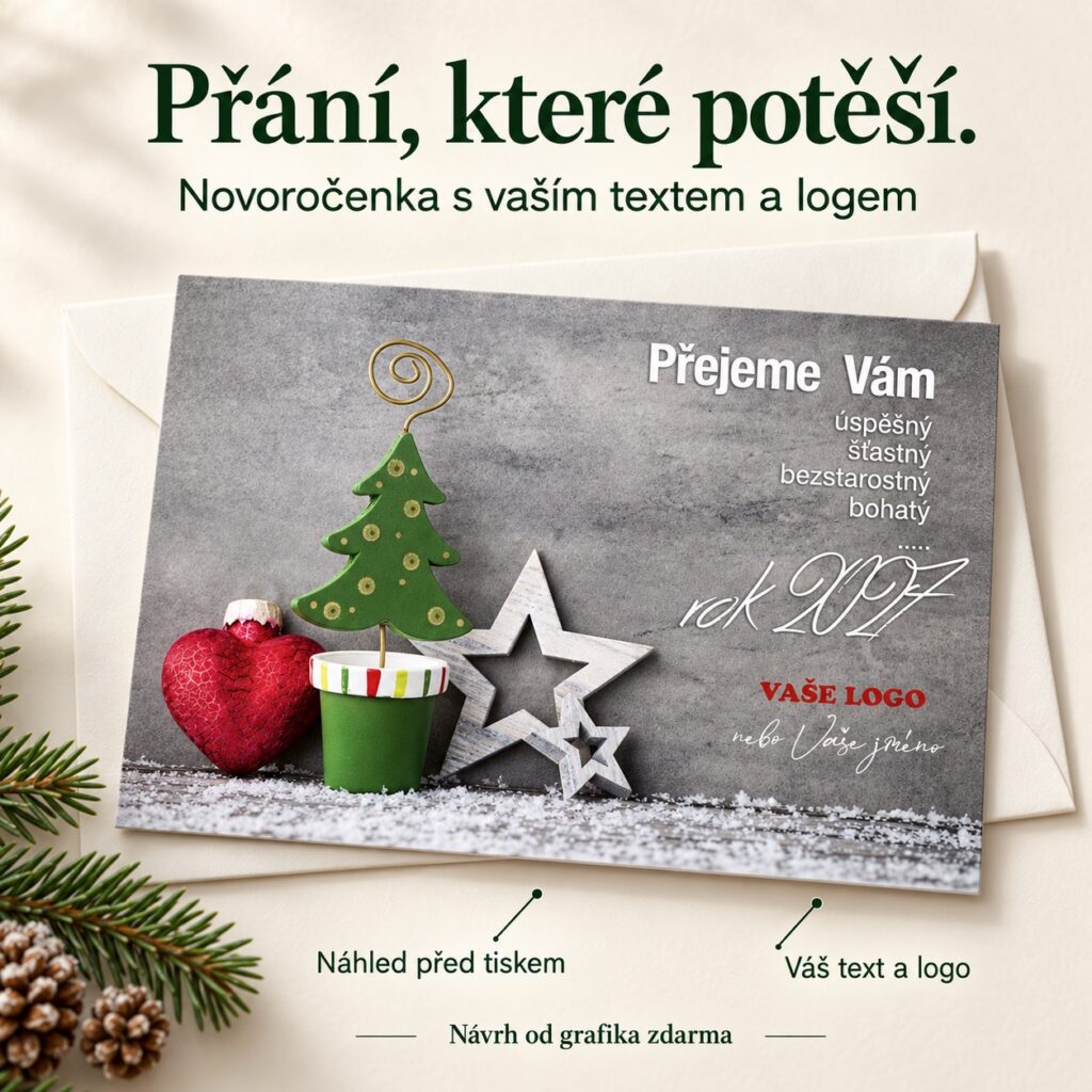 Drevené ozdoby – novoročenka s ponukou vlastného textu a loga.