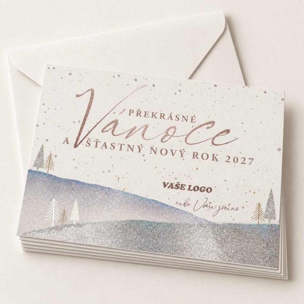 Trblietavé strieborné prianie – detail novoročenky.