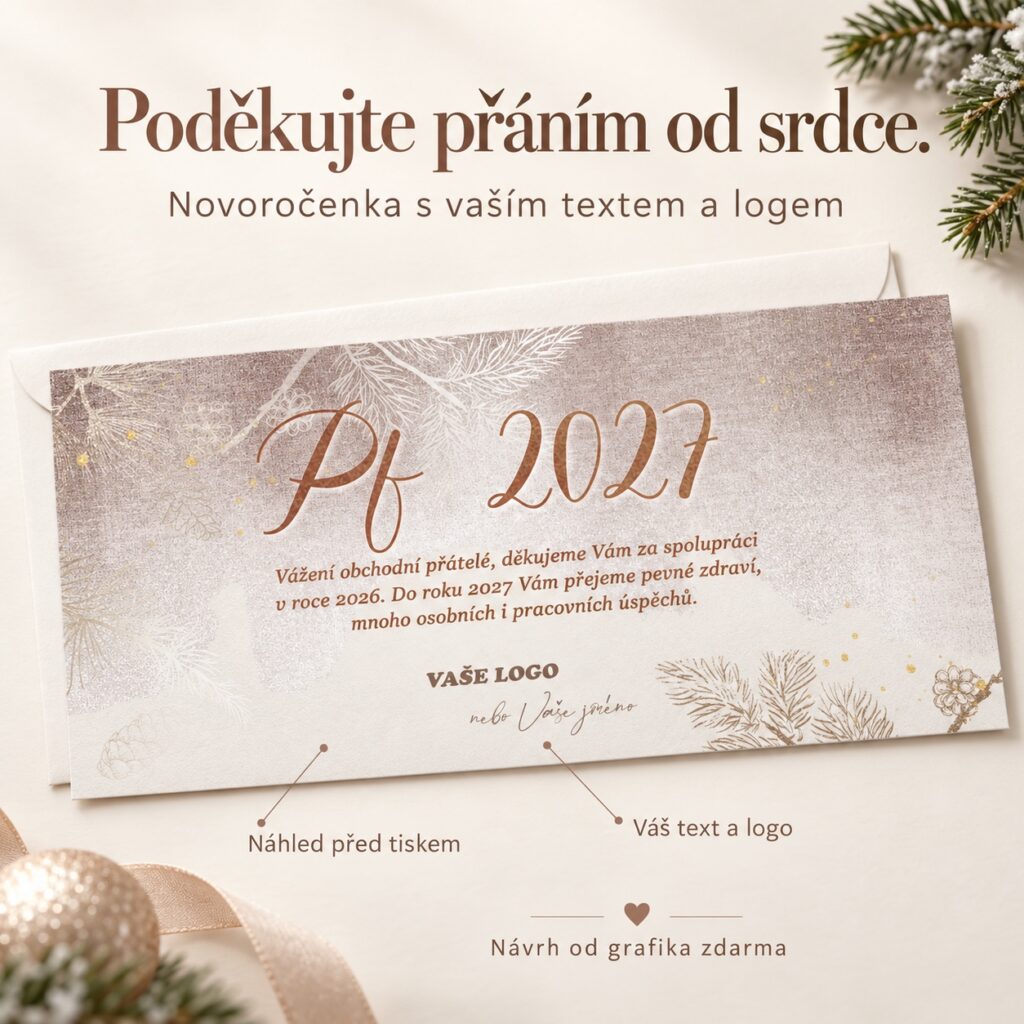 Rosegold trblietavé prianie – novoročenka s ponukou vlastného textu a loga.