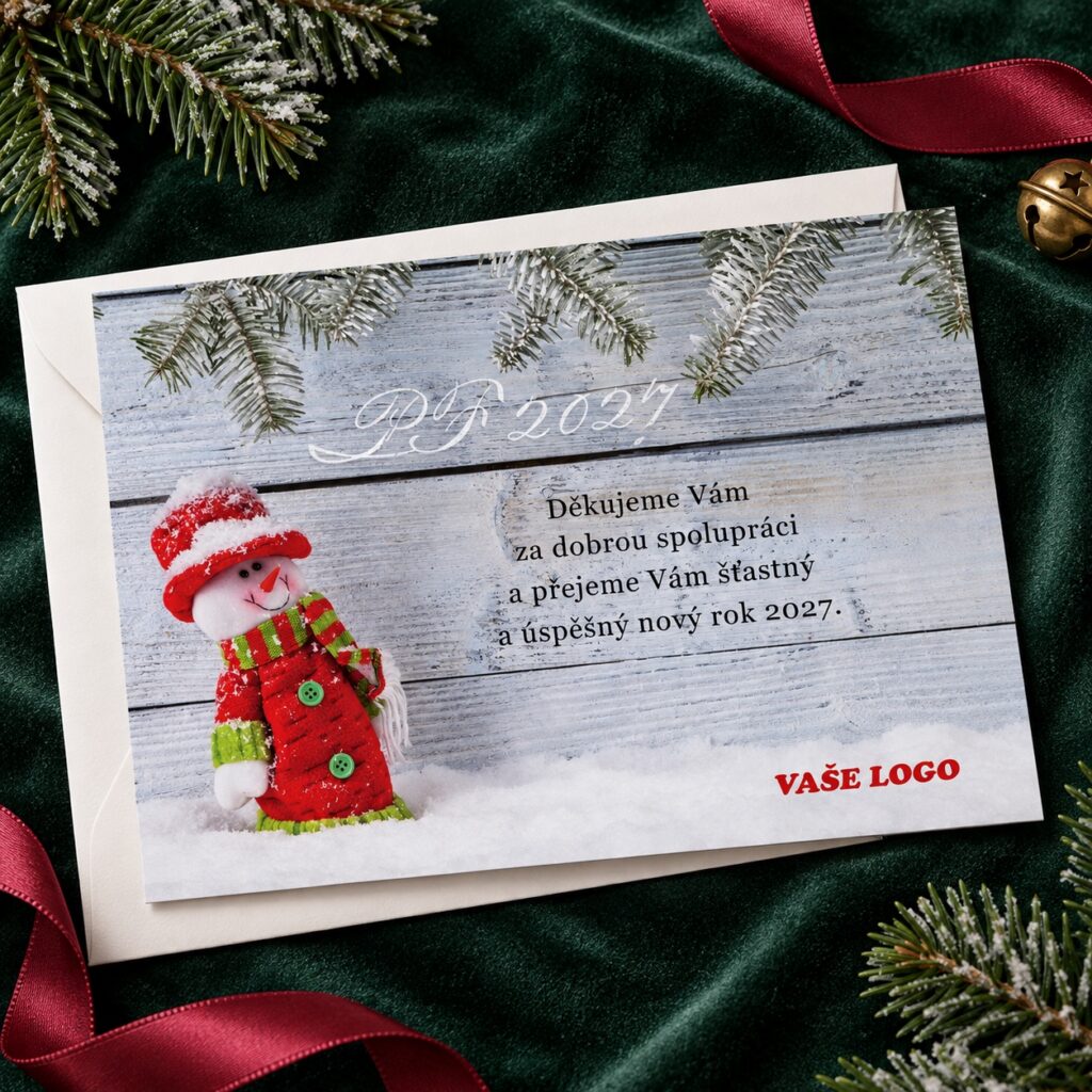 Snehuliak vo svetri – novoročenka s obálkou pri pohľade zhora.