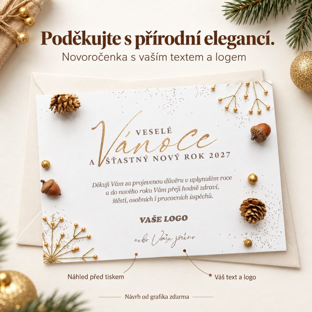 Lesné plody – novoročenka s ponukou vlastného textu a loga.