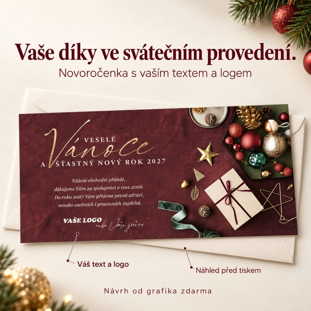 Novoročenka 569 - ozdoby a darčeky – Prianie s popismi s prianím PF 2027.