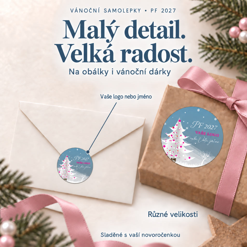 Vánoční samolepka 12 – PF 2027 – Různé velikosti