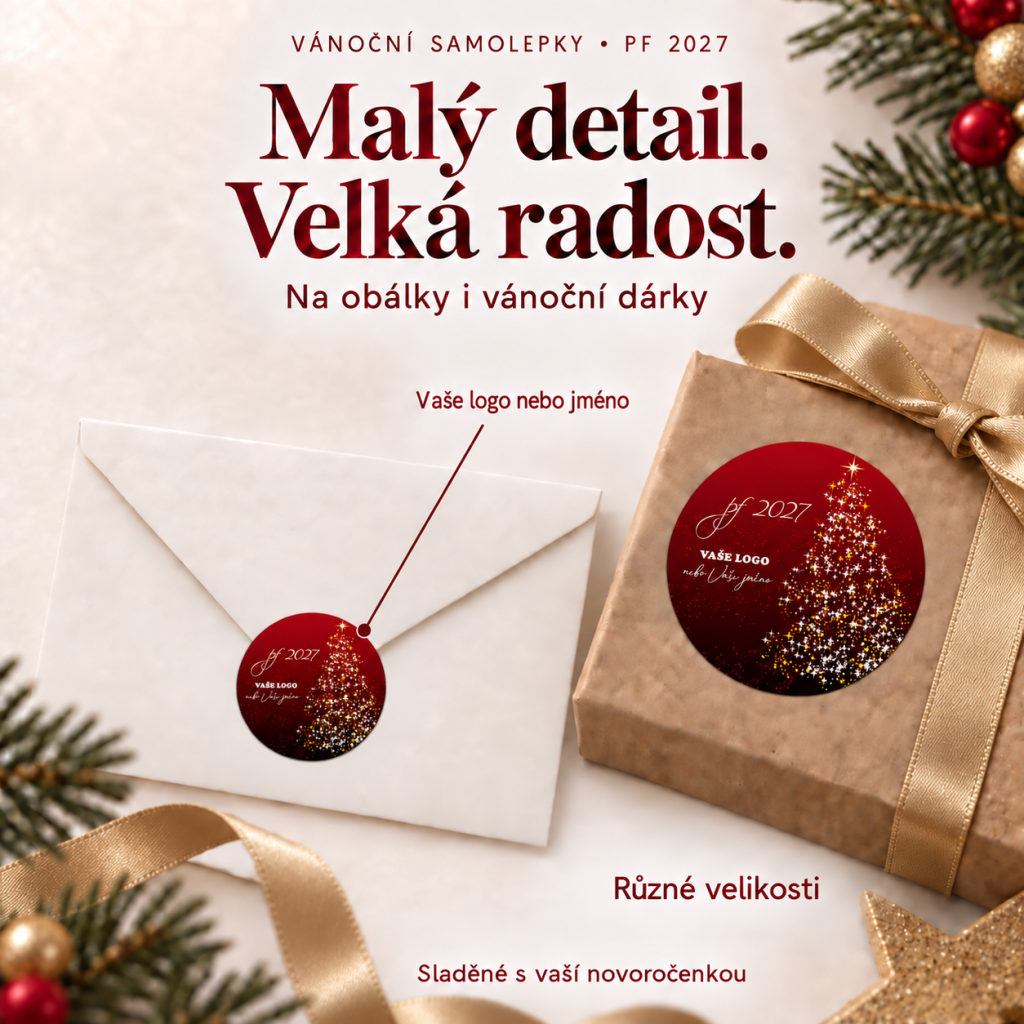 Vánoční samolepka 13 – PF 2027 – Různé velikosti
