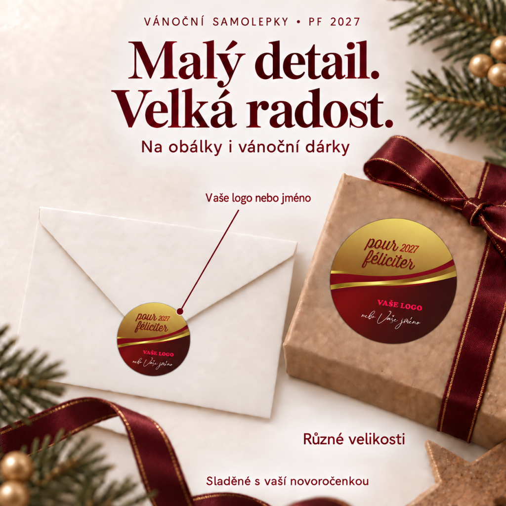 Vánoční samolepka 2 – PF 2027 – Různé velikosti