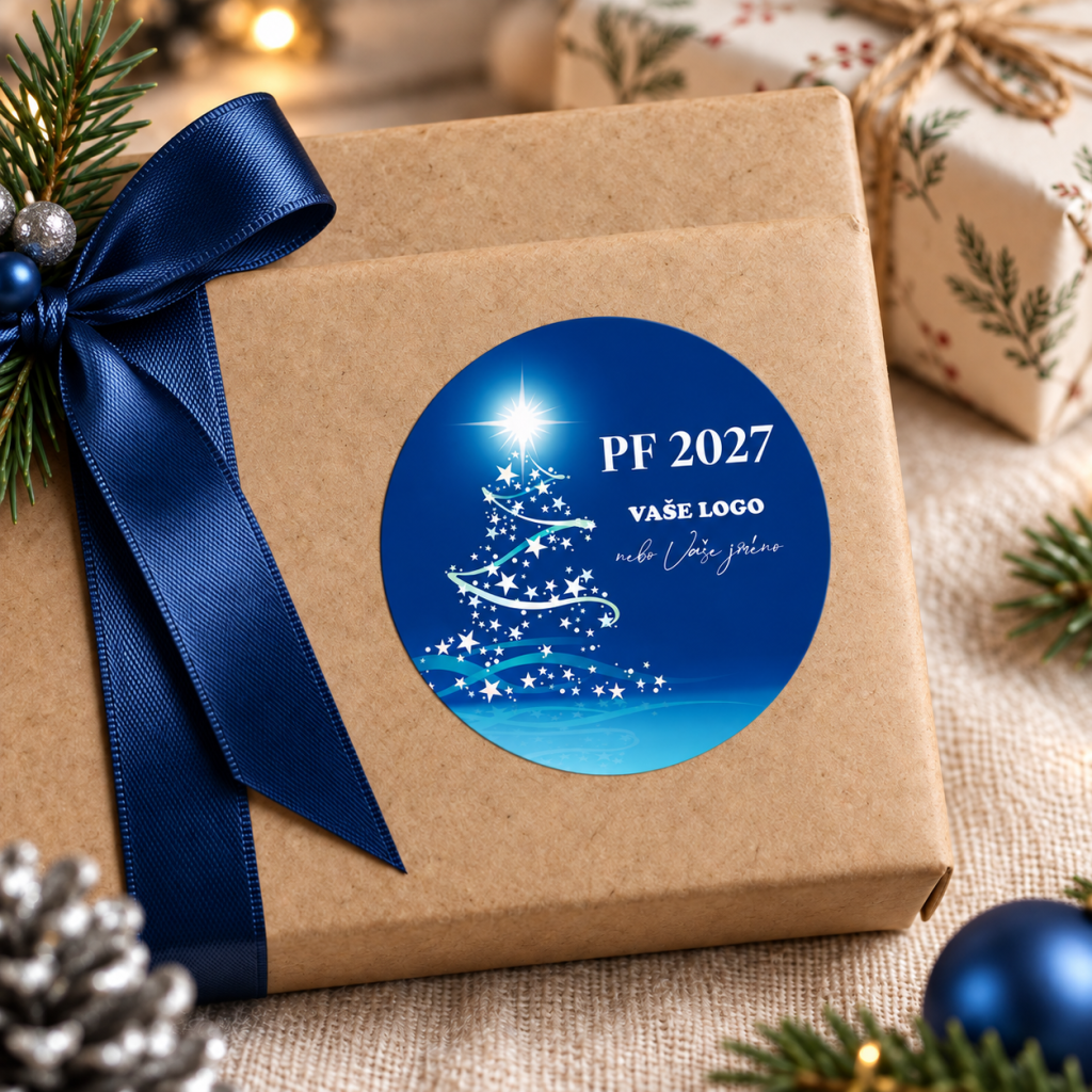 Vánoční samolepka 24 – PF 2027 – Na dárku