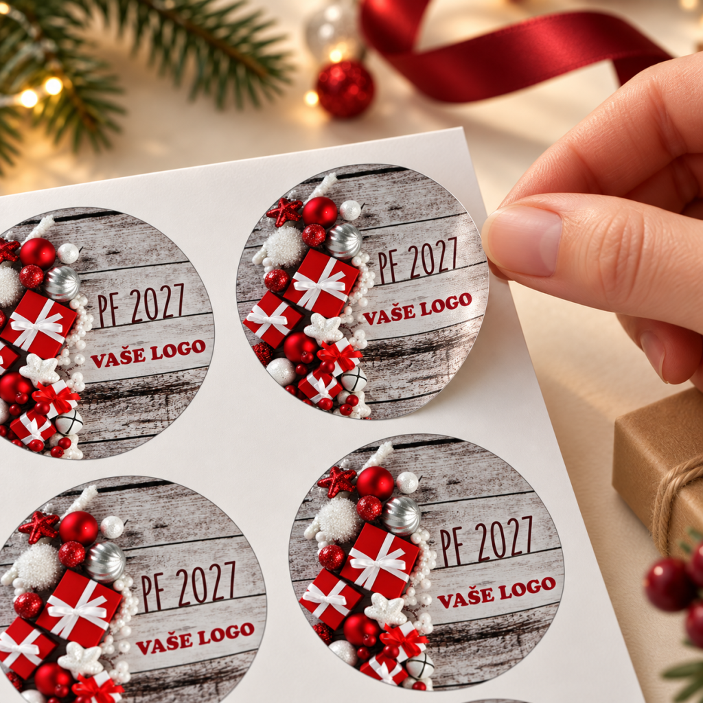 Vánoční samolepka 370 – PF 2027 – Odlepení samolepky