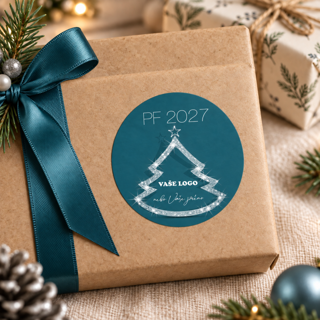Vánoční samolepka 372 – PF 2027 – Na dárku