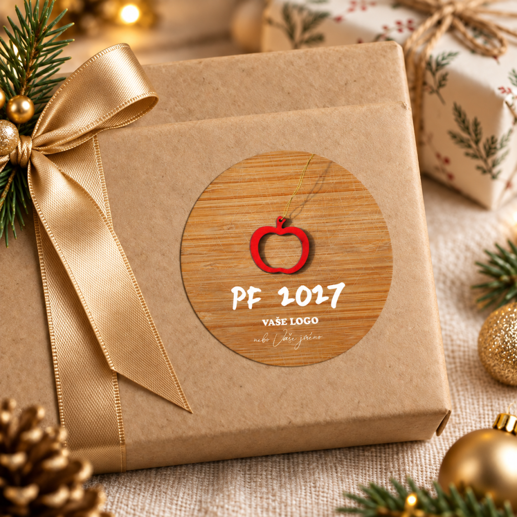 Vánoční samolepka 388 – PF 2027 – Na dárku