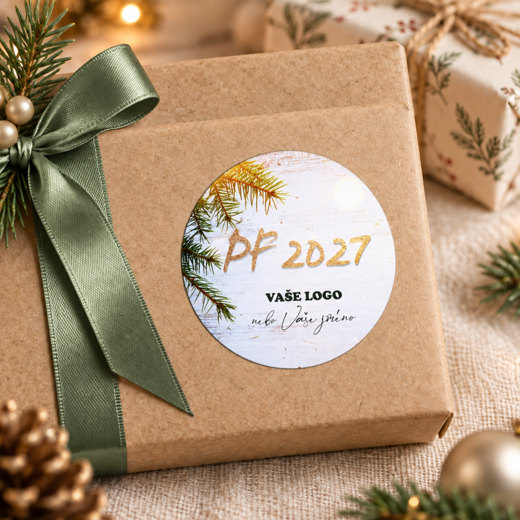Vánoční samolepka 404 – PF 2027 – Na dárku