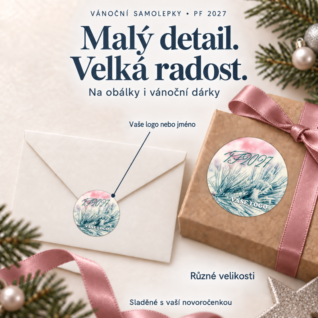 Vánoční samolepka 424 – PF 2027 – Různé velikosti