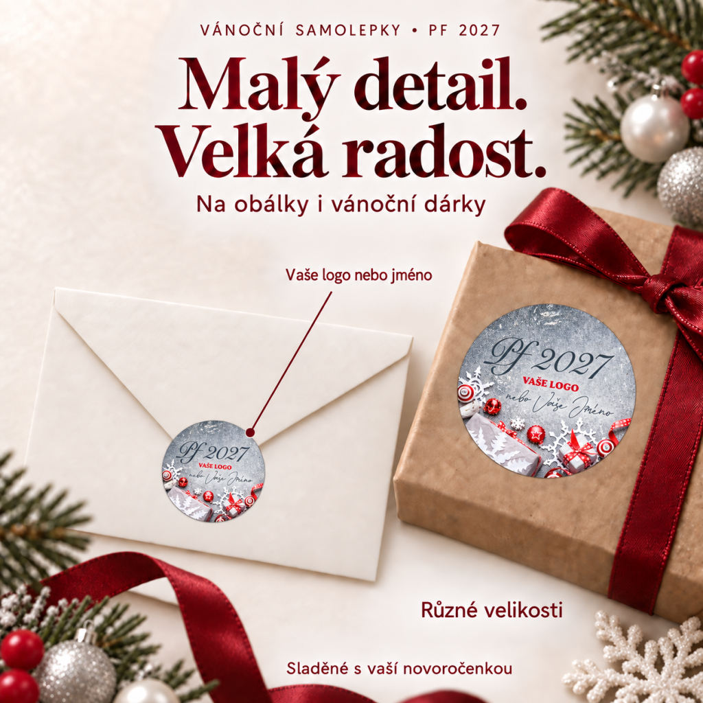 Vánoční samolepka 429 – PF 2027 – Různé velikosti