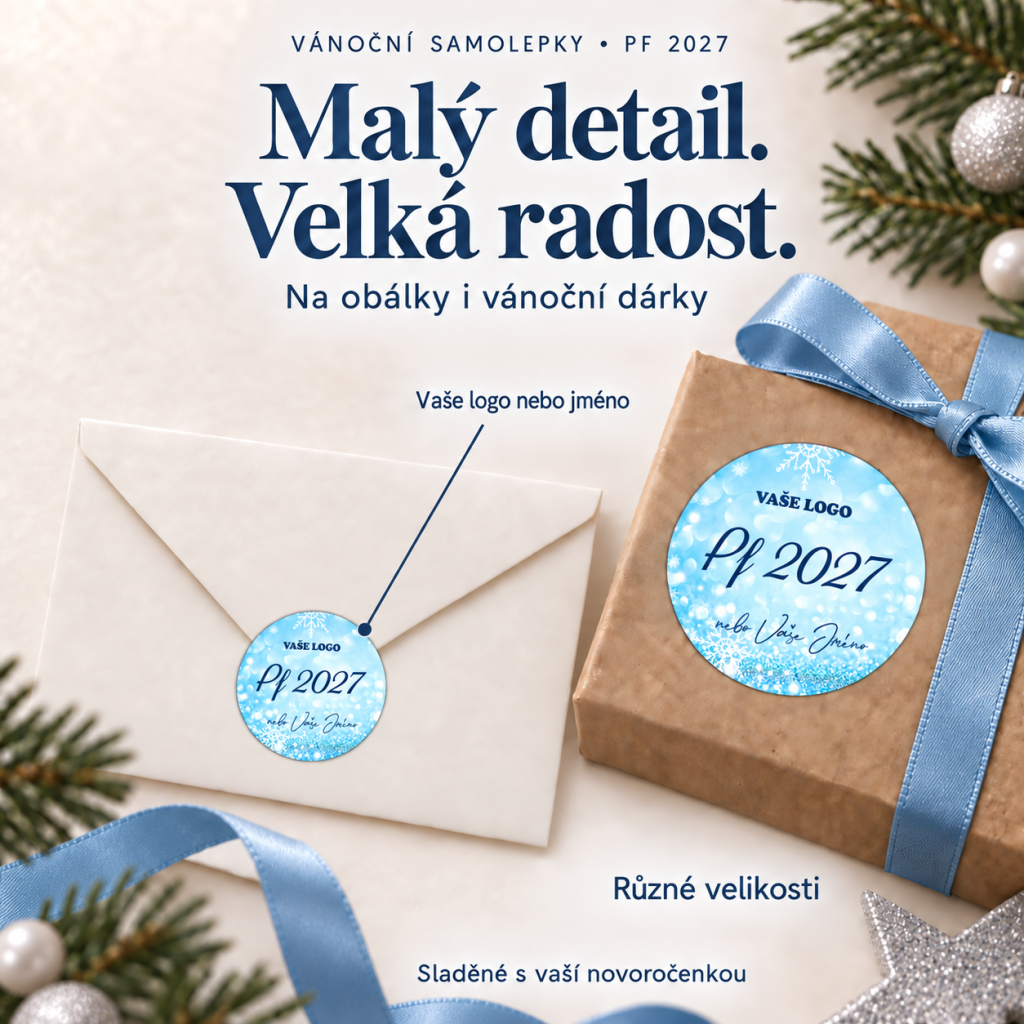 Vánoční samolepka 430 – PF 2027 – Různé velikosti