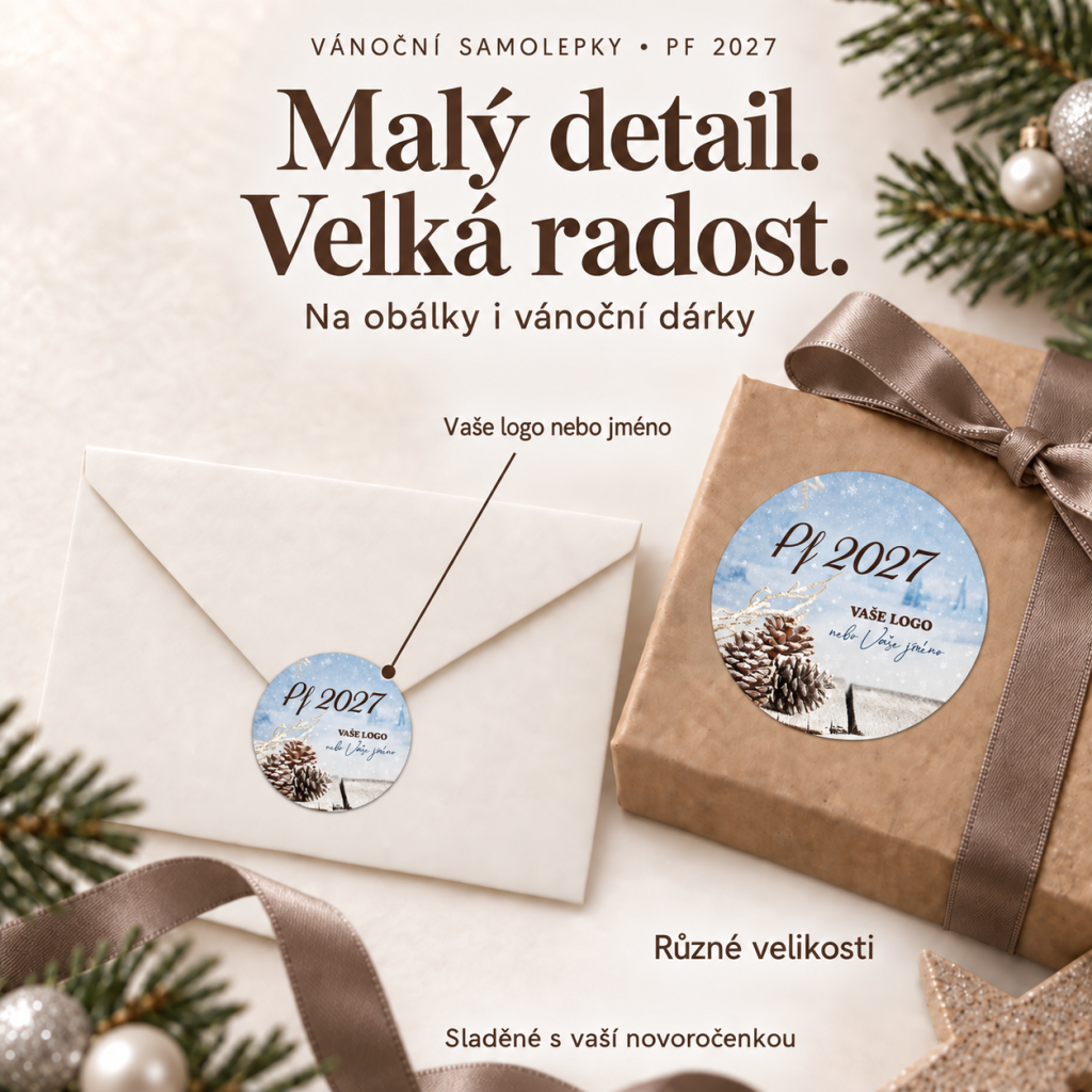 Vánoční samolepka 436 – PF 2027 – Různé velikosti