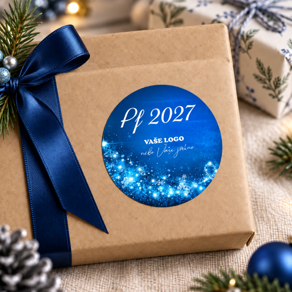 Vánoční samolepka 446 – PF 2027 – Na dárku