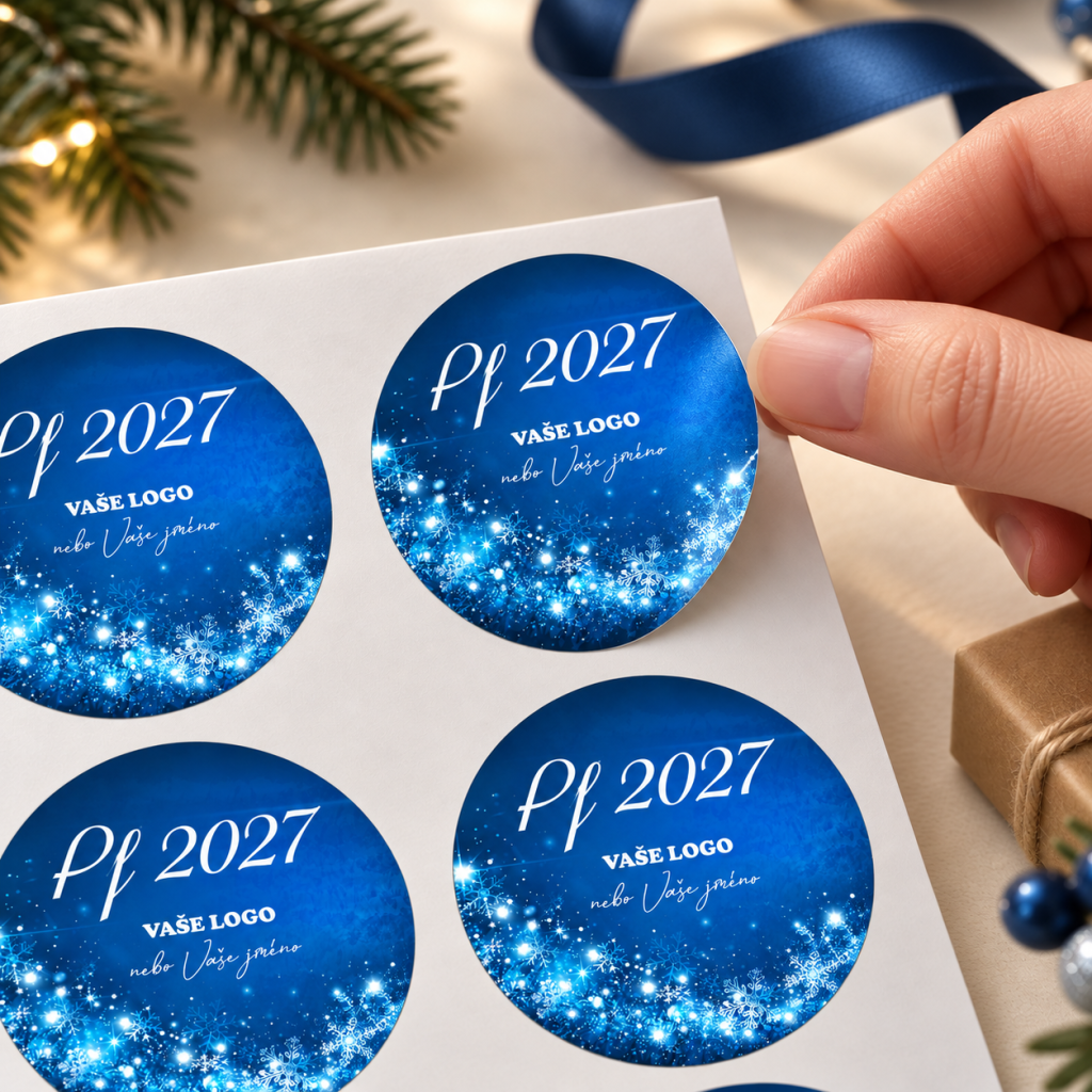 Vánoční samolepka 446 – PF 2027 – Odlepení samolepky